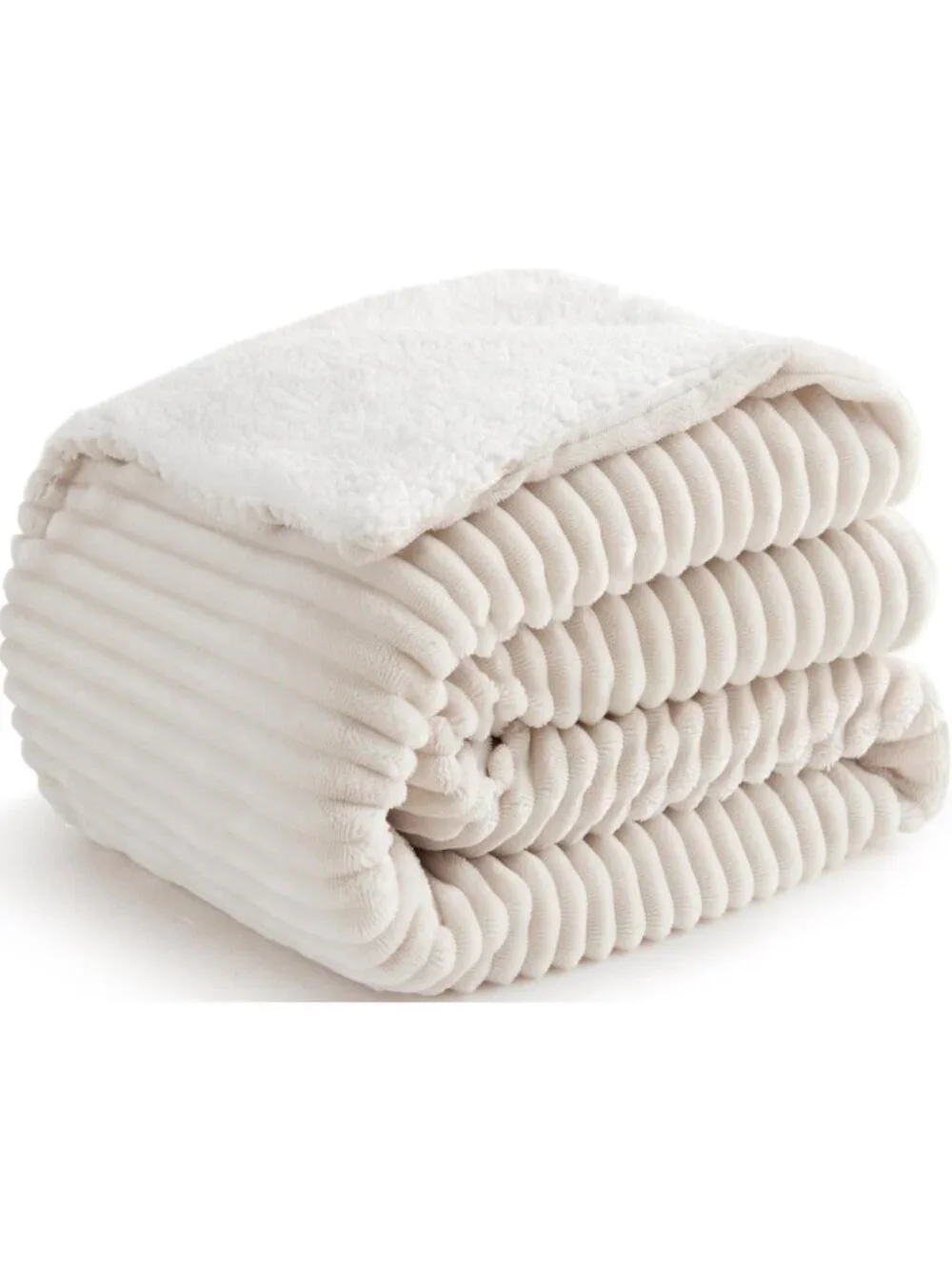 Cozy Sherpa Throw Blanket - Super Soft & Thick, Warm Fleece for Couch & Bed